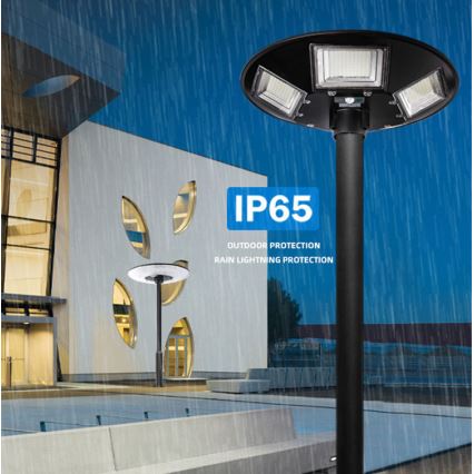 Farola solar LED regulable con sensor LED/22W/6V 18000 mAh 6500K IP65 negra + mando a distancia