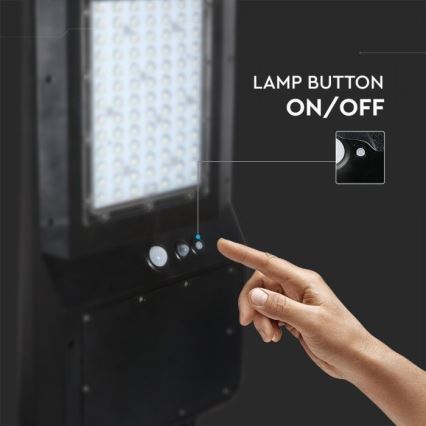 Farola solar LED con sensor LED/40W/9,6V IP65 6000K 12000 mAh + control remoto