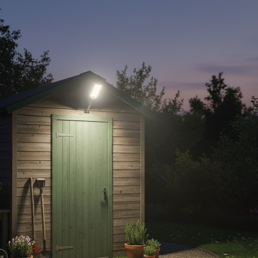 Farola solar LED regulable con sensor VENICE LED/50W/3,2V 4000 mAh IP65 negra + mando a distancia