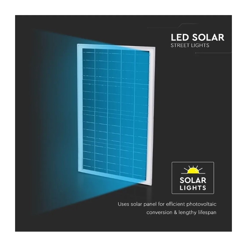 Farola solar LED regulable LED/50W/6,4V 4000K IP65 50000 mAh + mando a distancia