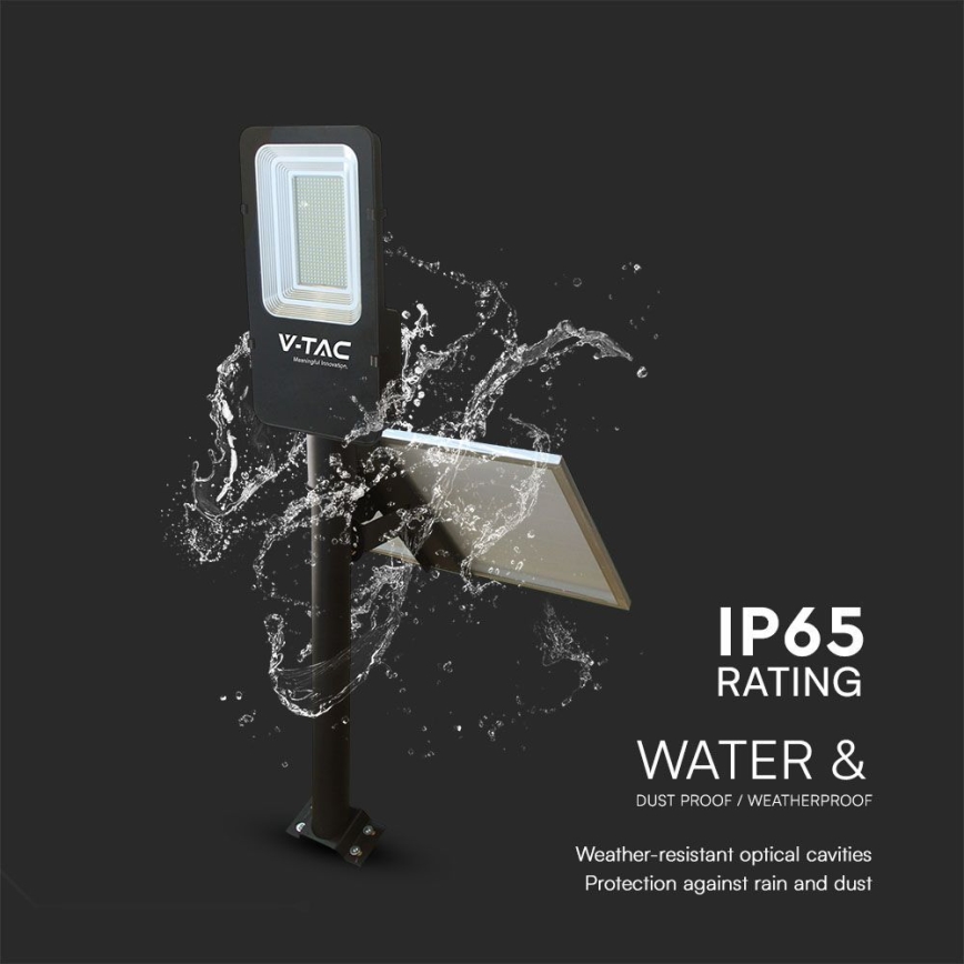 Farola solar híbrida regulable LED/50W/230V 6500K IP65 50000 mAh + control remoto