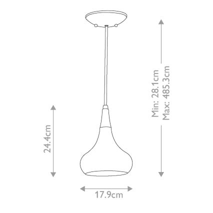 Feiss - Lámpara colgante sobre cable BESO 1xE27/60W/230V cromado mate/negro