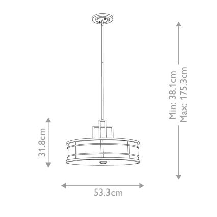 Feiss - Lámpara de techo con varilla FUSION 3xE27/40W/230V dorada