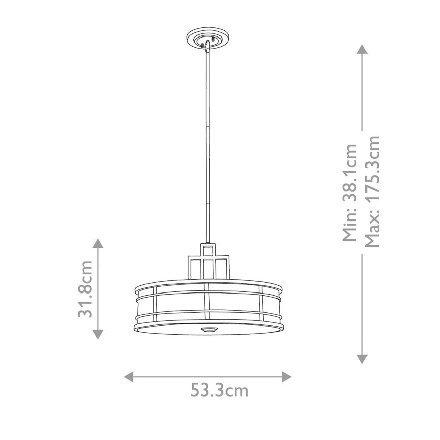 Feiss - Lámpara de techo con varilla FUSION 3xE27/40W/230V dorada