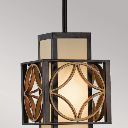 Feiss - Lámpara de techo con varilla REMY 1xE27/60W/230V negro/dorado