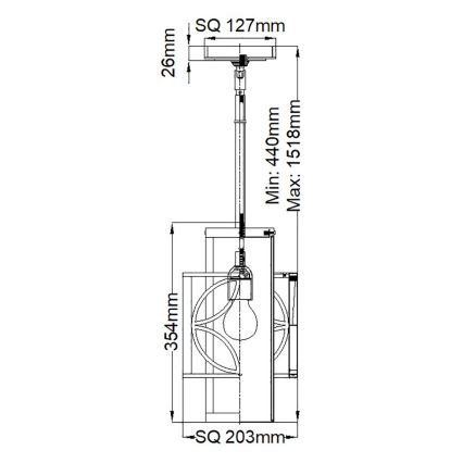 Feiss - Lámpara de techo con varilla REMY 1xE27/60W/230V negro/dorado