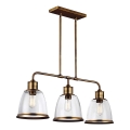 Feiss - Lámpara colgante con varilla HOBSON 3xE27/60W/230V, acabado bronce