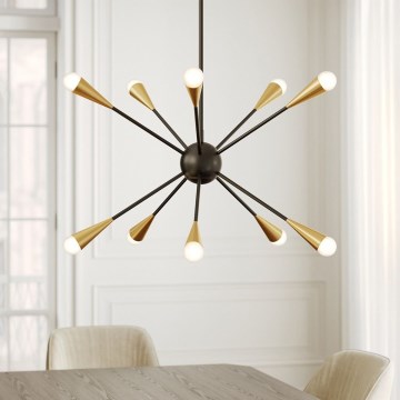 Feiss - Lámpara colgante LED JAX 10xG9/3W/230V negro/dorado