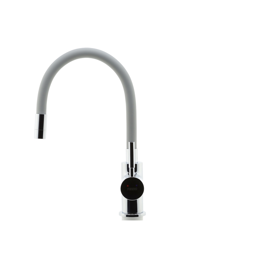 FERRO - Grifo de fregadero con brazo flexible cromo brillante/gris
