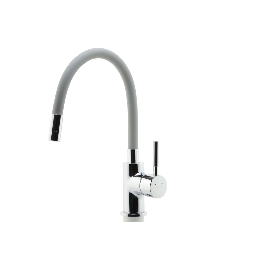 FERRO - Grifo de fregadero con brazo flexible cromo brillante/gris
