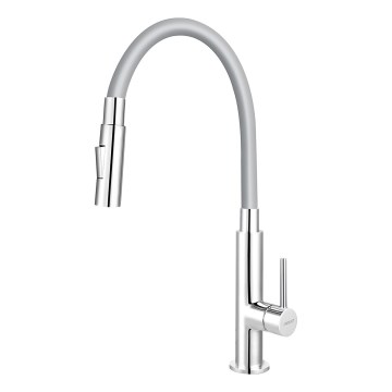 FERRO - Grifo de fregadero con brazo flexible cromo brillante/gris
