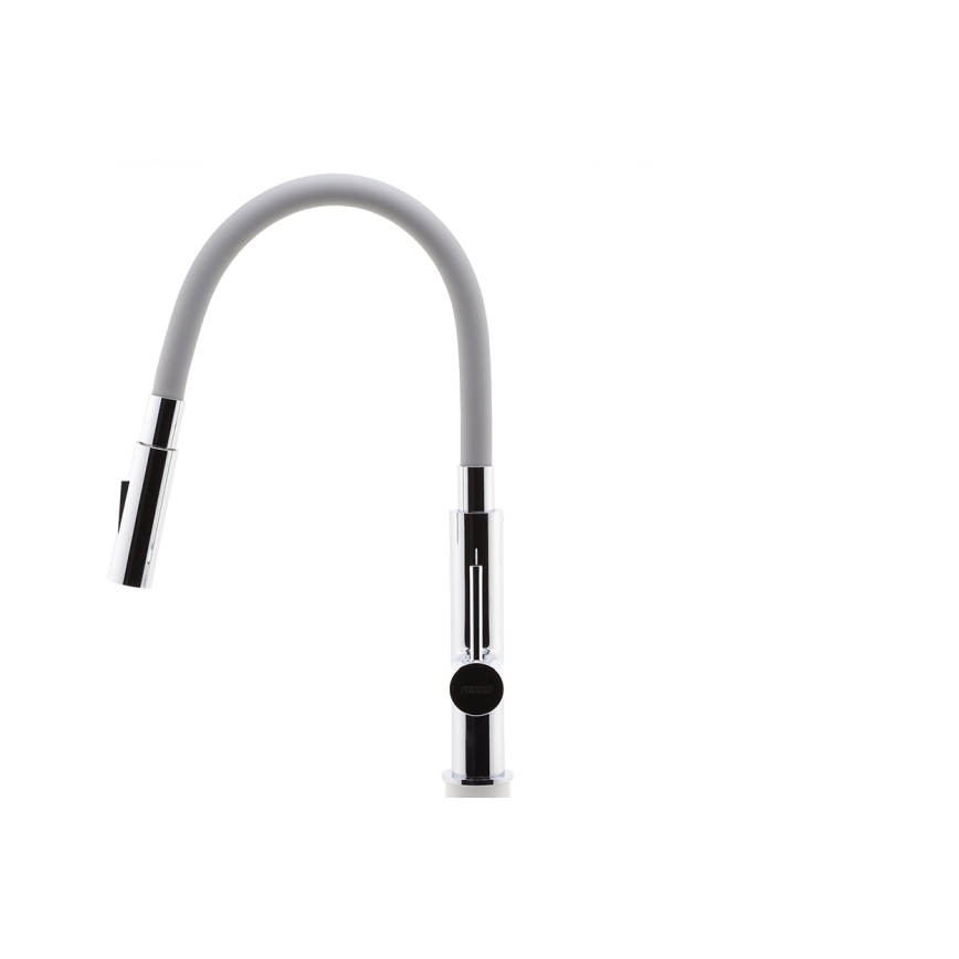 FERRO - Grifo de fregadero con brazo flexible cromo brillante/gris
