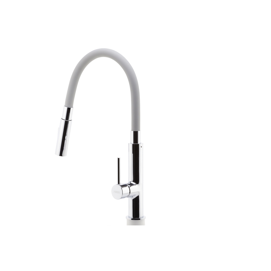 FERRO - Grifo de fregadero con brazo flexible cromo brillante/gris