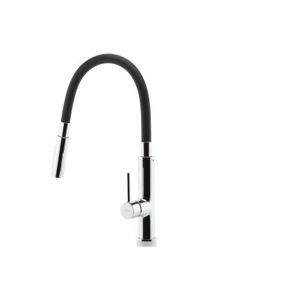 FERRO - Grifo de fregadero con brazo flexible cromo brillante/negro