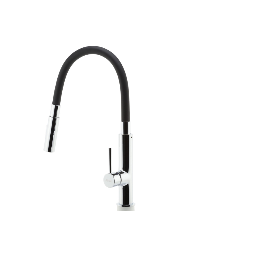 FERRO - Grifo de fregadero con brazo flexible cromo brillante/negro