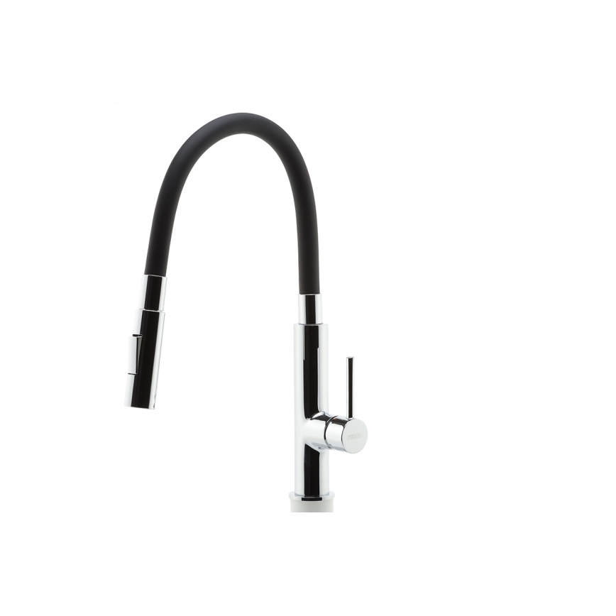 FERRO - Grifo de fregadero con brazo flexible cromo brillante/negro