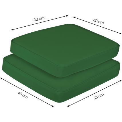 Fieldmann - Juego de almohadas para balcón verde
