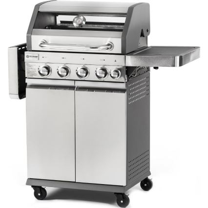 Fieldmann - Parrilla de gas, 5 quemadores, acabado en cromo mate