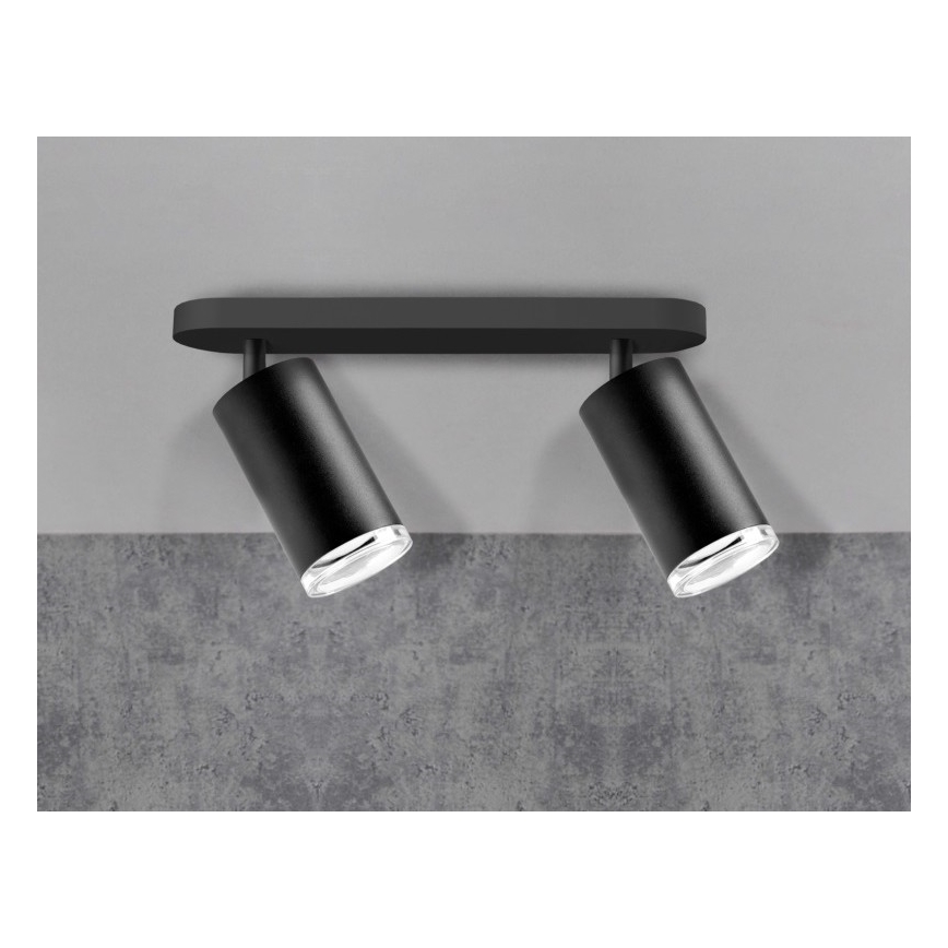 Foco de baño TURYN 2xGU10/10W/230V IP44 negro