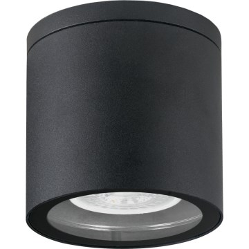Foco de exterior 1xGU10/35W/230V IP54 redondeado negro