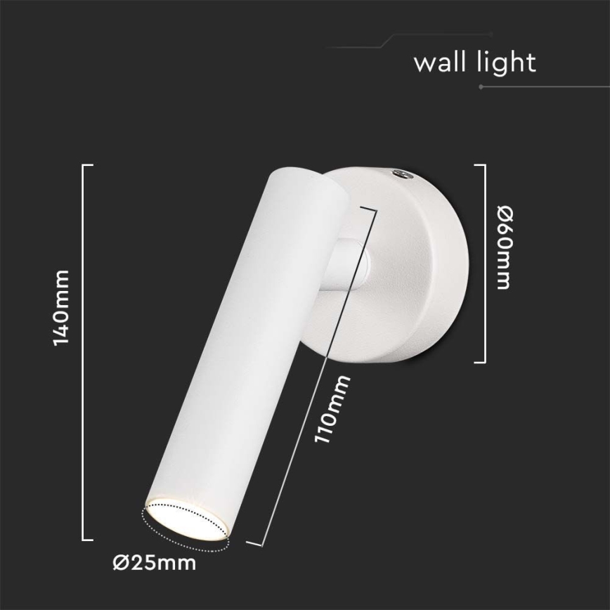 Foco de pared LED LED/2W/230V 3000K blanco
