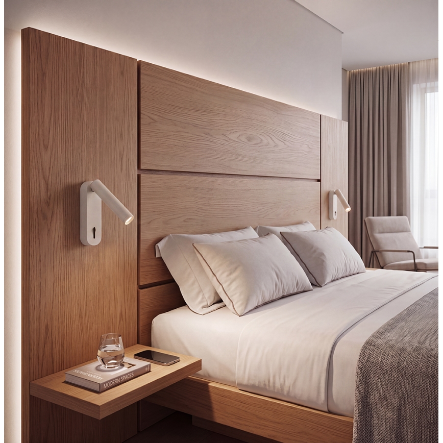 Foco de pared LED orientable ABRIEL LED/6W/230V, beige