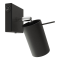Foco de pared RING 1xGU10/10W/230V negro