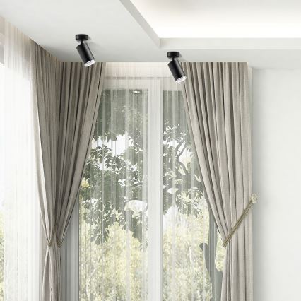 Foco empotrable LED RGBW regulable para baño TURYN 1xGU10/4,8W/230V 3000K IP44 negro + mando a distancia