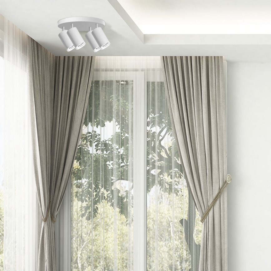Foco empotrado regulable LED RGBW para baño TURYN 4xGU10/4,8W/230V 3000K IP44 blanco + mando a distancia
