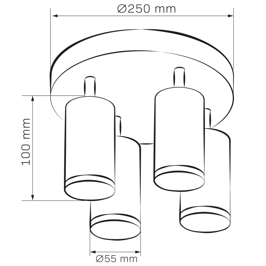 Foco empotrado regulable LED RGBW para baño TURYN 4xGU10/4,8W/230V 3000K IP44 blanco + mando a distancia