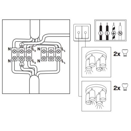 Foco empotrado regulable LED RGBW para baño TURYN 4xGU10/4,8W/230V 3000K IP44 blanco + mando a distancia