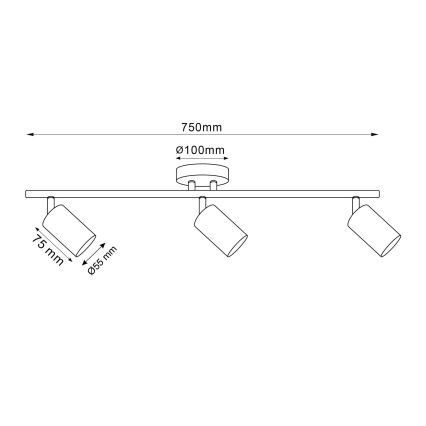 Foco empotrable LED RGBW regulable GOLDIE 3xGU10/4,8W/230V 3000K dorado + mando a distancia