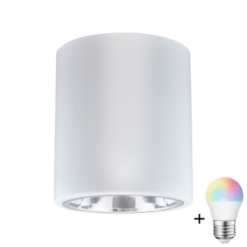 Foco empotrable LED RGBW regulable JUPITER 1xE27/6,5W/230V 2700-6500K Wi-Fi Ø 13 cm blanco