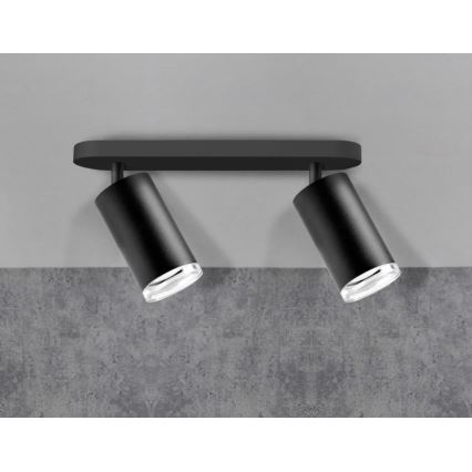 Luminaria empotrable de baño LED RGBW regulable TURYN 2xGU10/4,8W/230V 3000K IP44 negra + mando a distancia