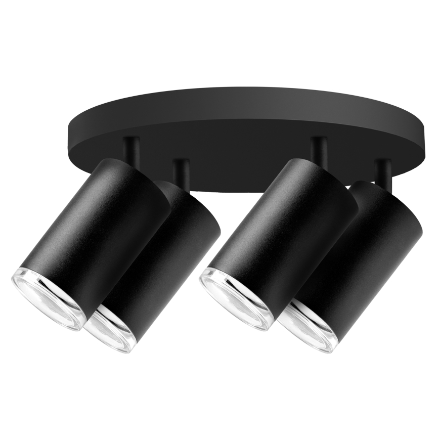 Foco empotrable LED RGBW regulable para baño TURYN 4xGU10/4,8W/230V 3000K IP44 negro + mando a distancia