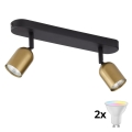 Foco empotrable LED RGBW regulable TOP 2xGU10/6,5W/230V 2700-6500K dorado/negro