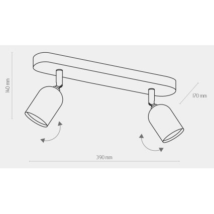 Foco empotrable LED RGBW regulable TOP 2xGU10/6,5W/230V 2700-6500K dorado/negro