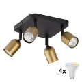 Foco empotrable LED RGBW regulable TOP 4xGU10/6,5W/230V 2700-6500K dorado/negro