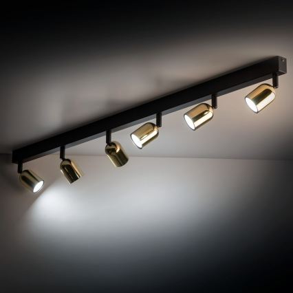 Foco empotrable LED RGBW regulable TOP 6xGU10/6,5W/230V 2700-6500K negro/dorado