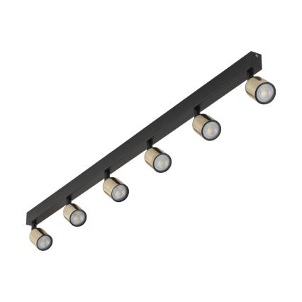 Foco empotrable LED RGBW regulable TOP 6xGU10/6,5W/230V 2700-6500K negro/dorado