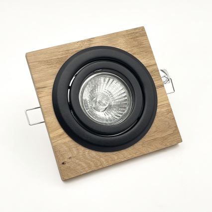 Foco empotrado TOBBY 1xGU10/20W/230V 11,5x11,5 cm roble/negro
