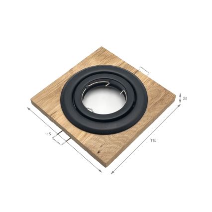Foco empotrado TOBBY 1xGU10/20W/230V 11,5x11,5 cm roble/negro