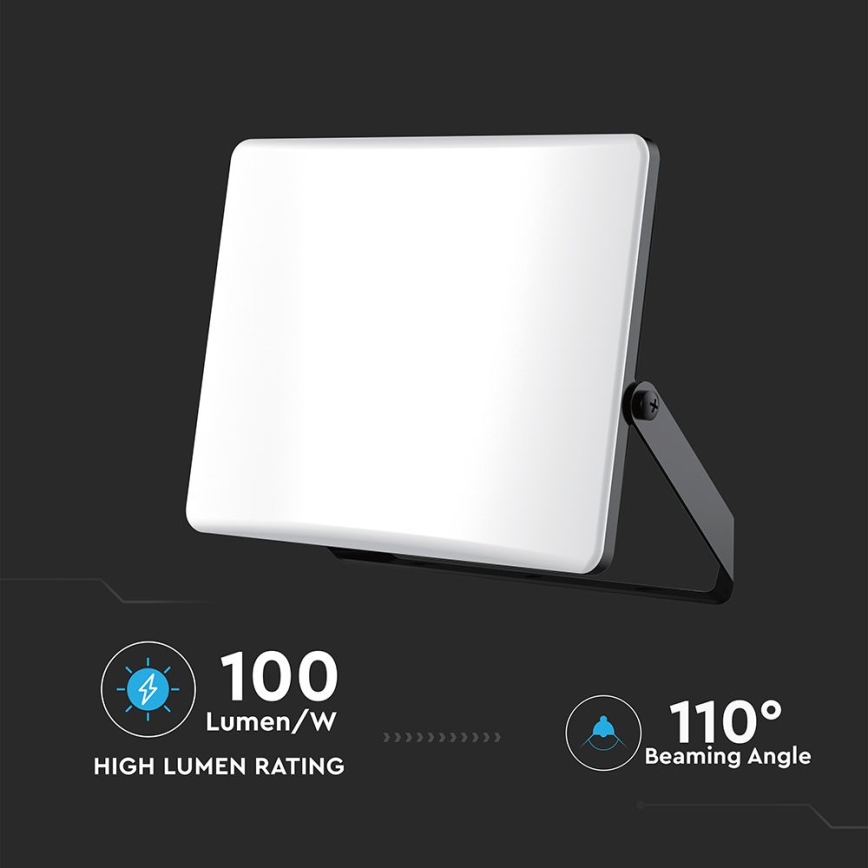 Foco LED LED/100W/230V 3000/4000/6500K IP65 negro