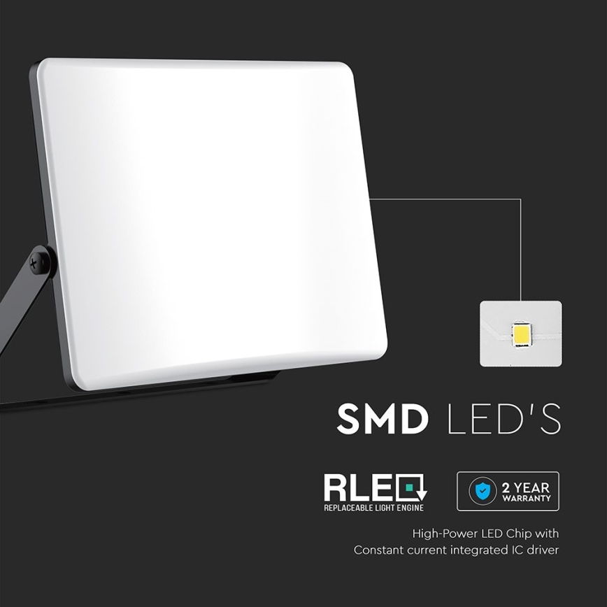 Foco LED LED/100W/230V 3000/4000/6500K IP65 negro