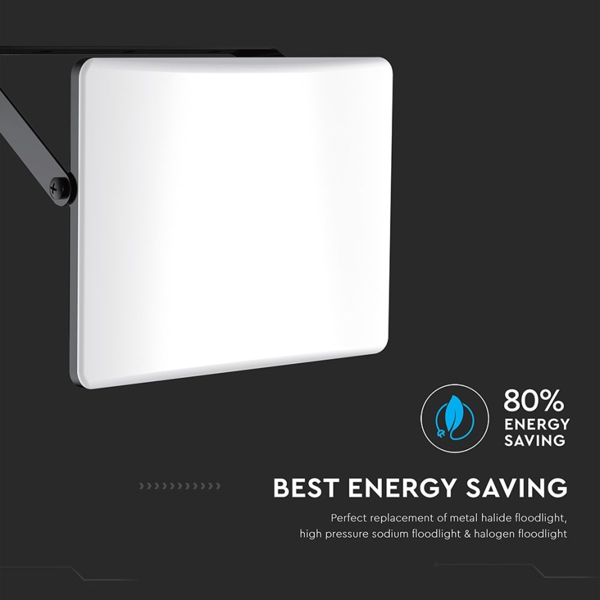 Foco LED LED/50W/230V 3000/4000/6500K IP65 negro
