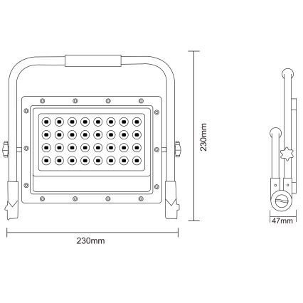 Foco LED con soporte LED/50W/230V 5000K IP65 color naranja