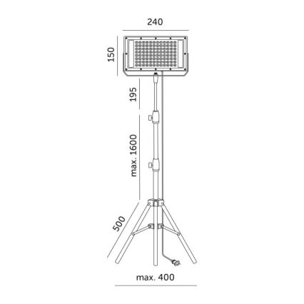 Proyector LED con soporte para cultivo de plantas FIRON LED/45W/230V IP54 negro