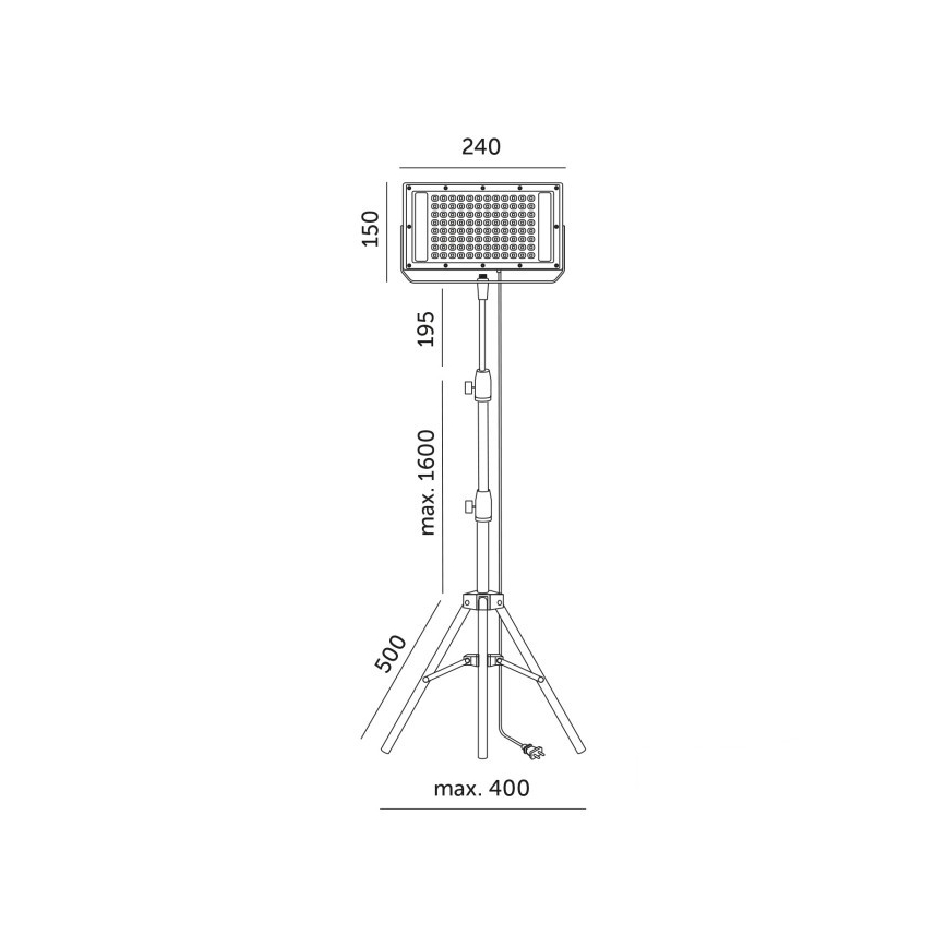 Proyector LED con soporte para cultivo de plantas FIRON LED/45W/230V IP54 negro