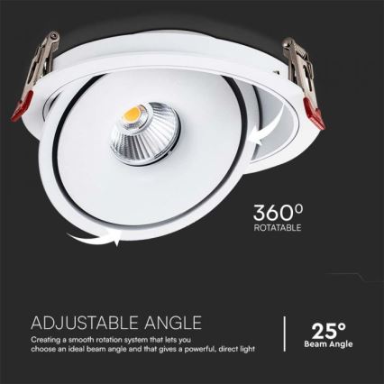 Foco empotrable LED de techo LED/12W/230V 3000/4000/6400K Ø 12 cm blanco
