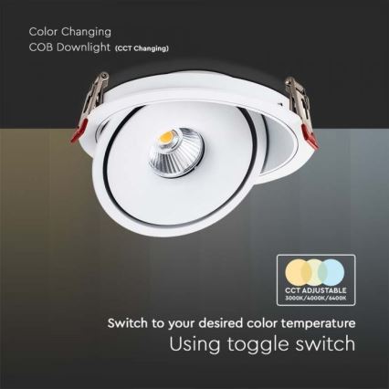 Foco empotrable LED de techo LED/12W/230V 3000/4000/6400K Ø 12 cm blanco